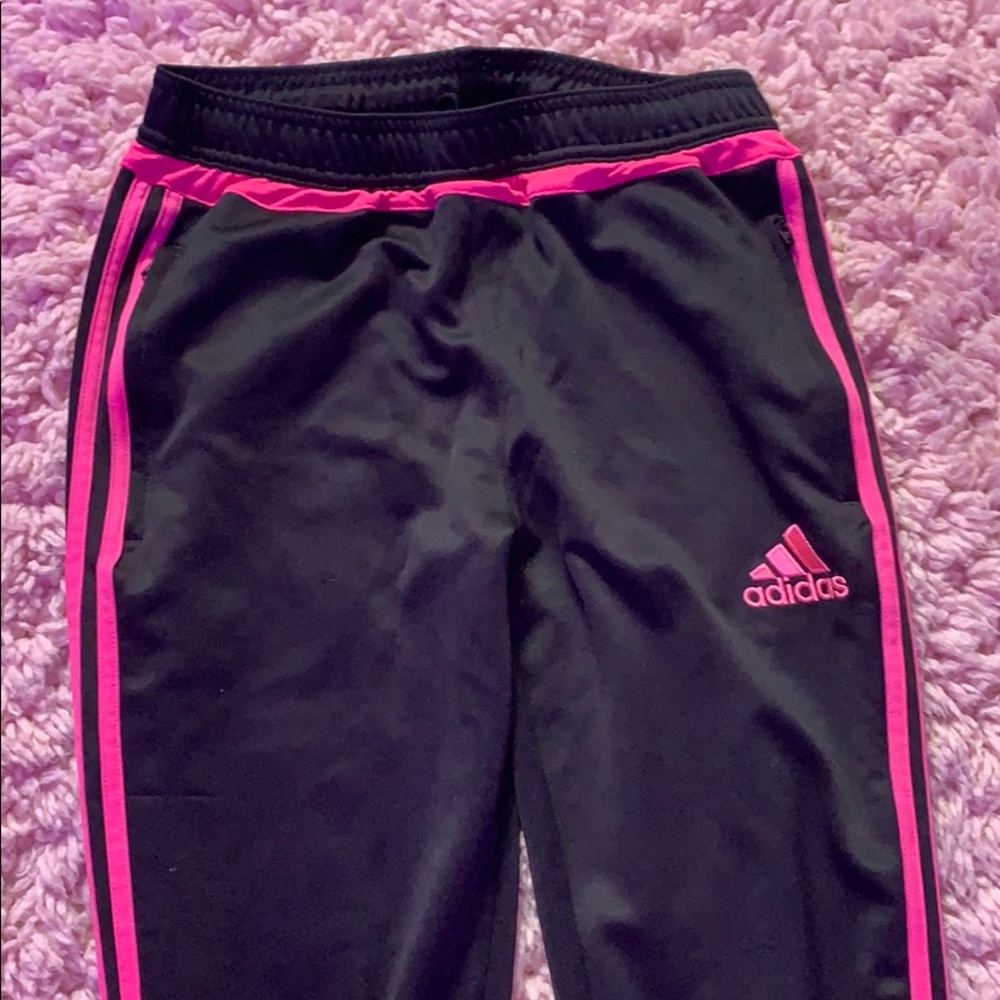 Black and Pink Adidas Climacool Joggers